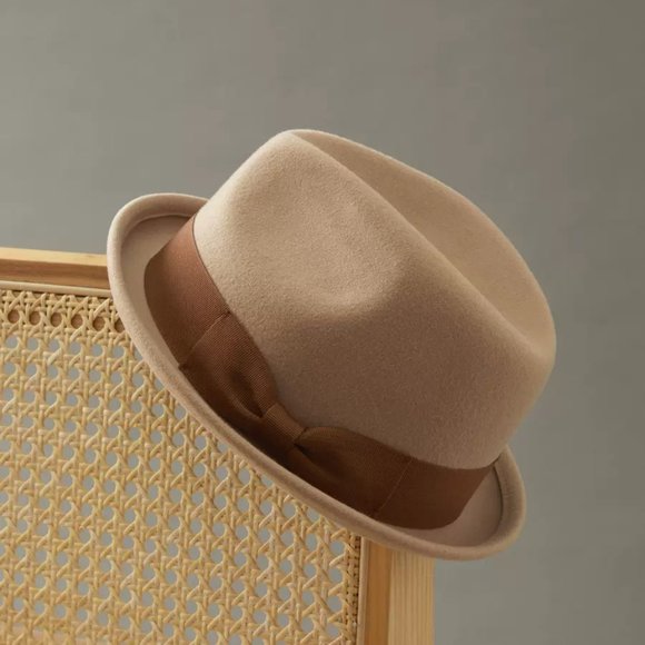 NWT Hi Crown British Black Wool Hat 2” Brim Elegant Wool Hat Autumn And … - Picture 3 of 6